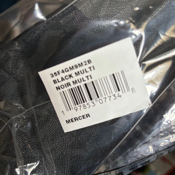 Michael Kors Mercer Medium Women Satchel Messenger Crossbody Bag - Black Multi - Picture 5 of 7